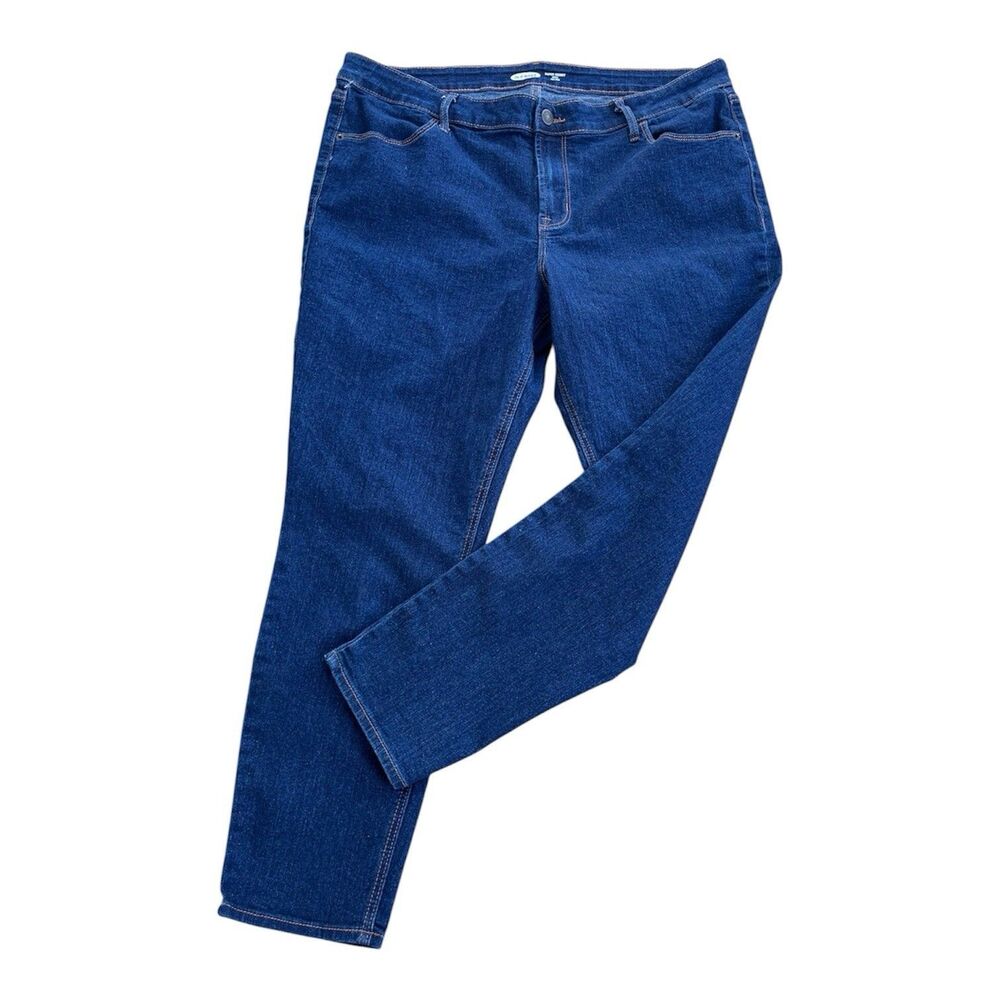 Old Navy Mid Rise Super Skinny Ankle Jeans Size 16 Blue Denim Stretch